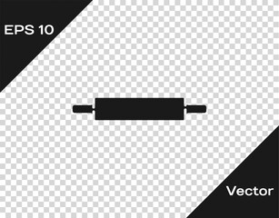 Black Rolling pin icon isolated on transparent background. Vector