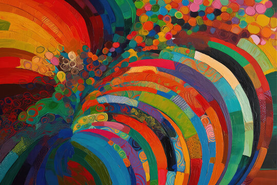 Abstract Figurative Artwork. Colorful Brush Strokes. Generative AI