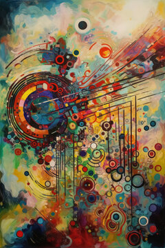 Abstract Figurative Artwork. Colorful Brush Strokes. Generative AI