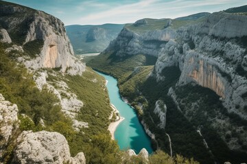 Verdon Regional Natural Park in France boasts Grand Canyon-like views of Gorge du Verdon. Generative AI