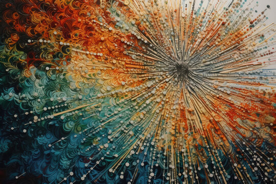 Abstract Figurative Artwork. Colorful Brush Strokes. Generative AI
