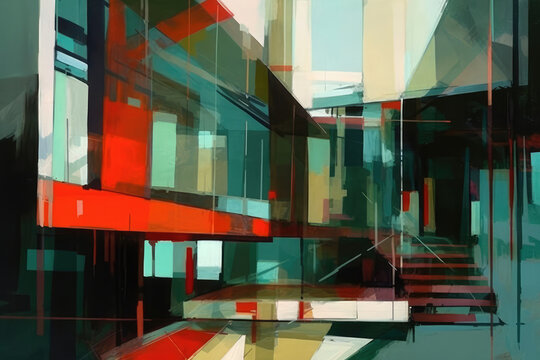 Fototapeta Abstract Figurative Artwork. Colorful Brush Strokes. Generative AI