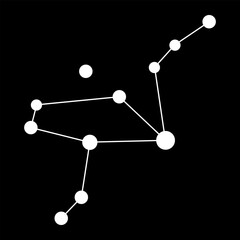 Grus constellation map. Vector illustration.