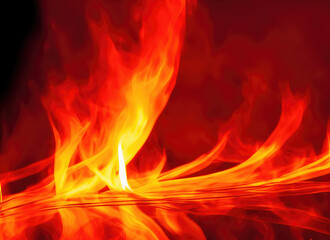 Flames of fire on a black background.