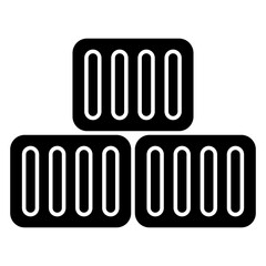 An editable design icon of cartons