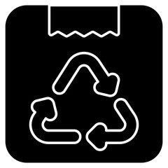 An editable design icon of parcel recycling 