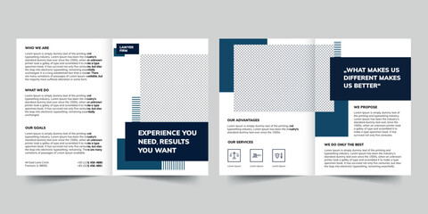 Law Firm bifold brochure template. A clean, modern, and high-quality design bifold brochure vector design. Editable and customize template brochure