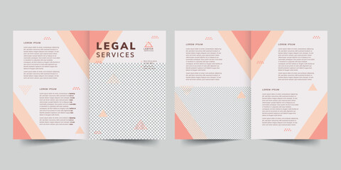 Legal Services bifold brochure template. A clean, modern, and high-quality design bifold brochure vector design. Editable and customize template brochure