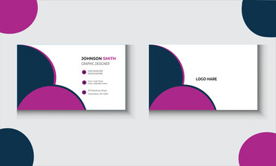 Luxury and elegant dark black and purple navy business card design style minimalist print template.