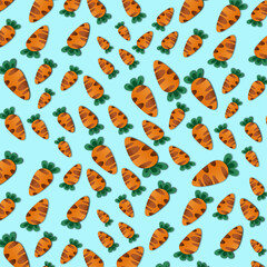 Carrot pattern with blue blackground