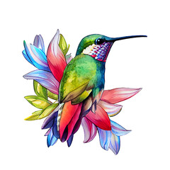 Obraz premium Hummingbird Watercolor Clipart, Hummingbird Clipart