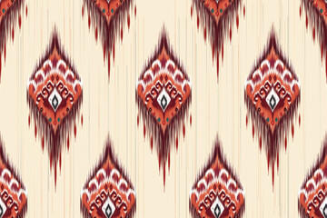 ikat Abstract Ethnic art. Seamless pattern in tribal, folk embroidery, and Mexican style. Aztec geometric art ornament print.Design for carpet, cover.wallpaper, wrapping, fabric, clothing	
