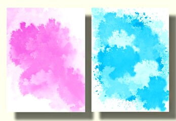 watercolor wet wash splash ,background, template collection