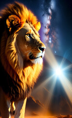 Fototapeta premium Lion created with Generative AI technology