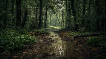 Obraz premium Eine Bache durch den Wald 