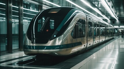 Modern Futuristic Train Generative AI