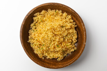 Seasoned flying fish roe on white background