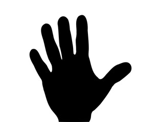 Hand gesture stencil - open palm. Signs and symbols. Vector illustration of emotional expressions with gestures. Icon for design
