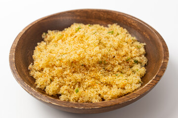 Seasoned flying fish roe on white background