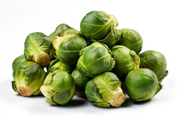 Fototapeta premium Brussels sprouts on white background