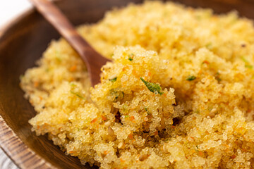 Seasoned flying fish roe with mixed vegetables