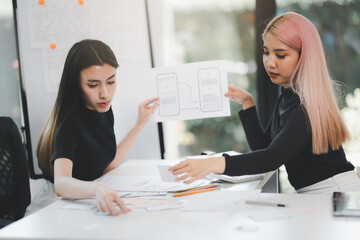 User experience user interface concept, ux ui Graphic designer creative sketch breif user...