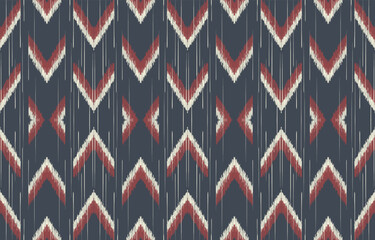 Fototapeta premium Ethnic abstract ikat art. Fabric Morocco, geometric ethnic pattern seamless color oriental. Background, Design for fabric, curtain, carpet, wallpaper, clothing, wrapping, Batik, vector illustration