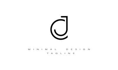 CJ or JC Minimal Logo Design Vector Art Illustration 