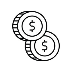 Coins icon stock illustration.