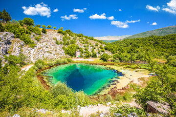 Plakat Cetina river source or the eye of the Earth view