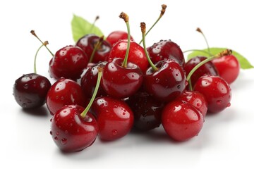 Fototapeta na wymiar cherries on a white background
