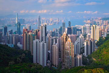 Fototapeta na wymiar Hong Kong skyscrapers skyline cityscape view
