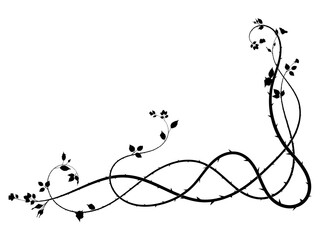 Weaving Plant Rose Corner Doodle