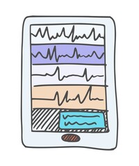 medical electronic tablet with heart indicators