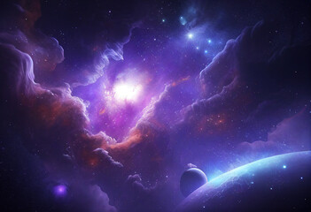 Obraz premium Space galaxy background generative ai
