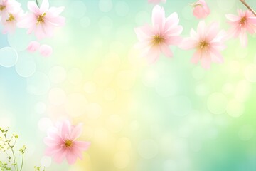 Spring background with flowers, soft light, gentle tones