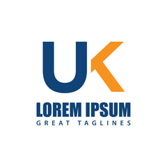 Abstract creative letter uk initial logo design