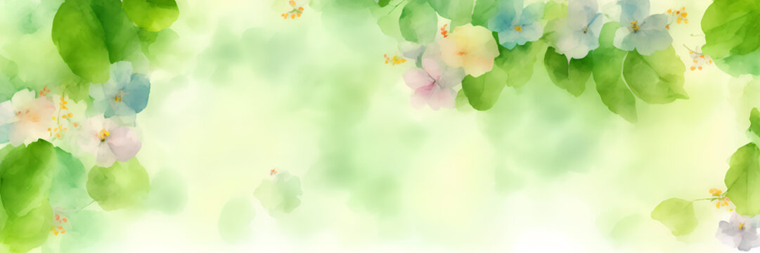 Spring background with flowers, banner