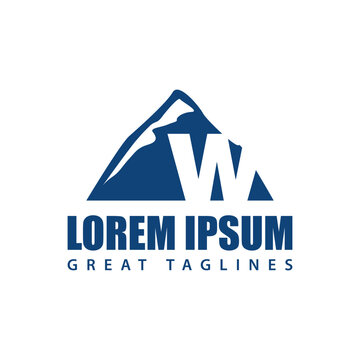 Letter w mountain logo vector image