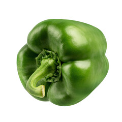 Green sweet pepper bell isolated on white background