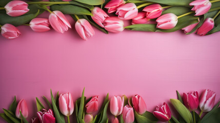 Tulip border with copy space