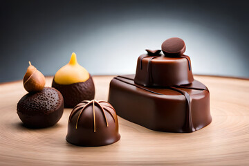 Close-up shots of various types of chocolates, highlighting their unique textures and flavors