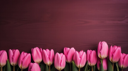 Tulip border with copy space