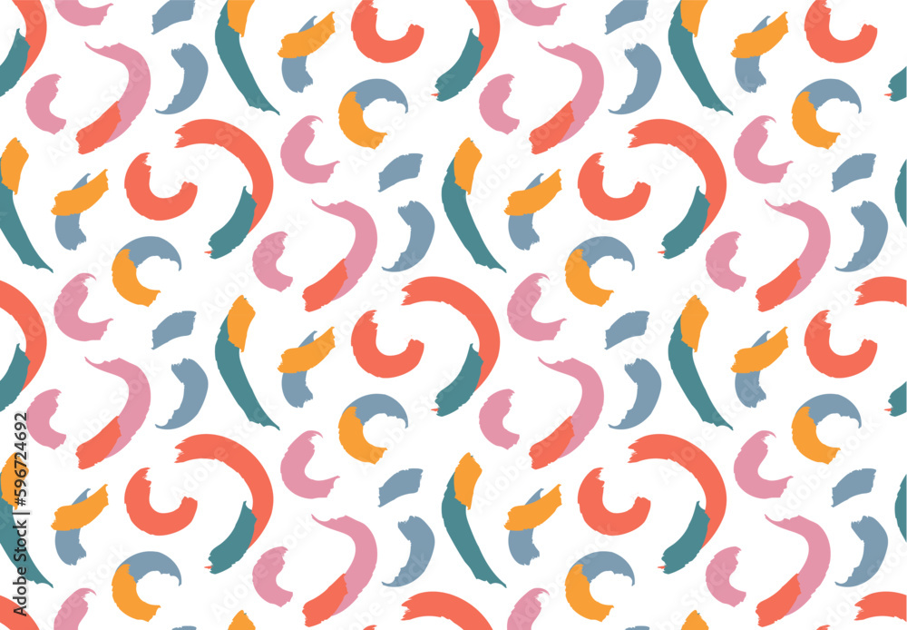 Aufkleber memphis squiggle seamless pattern. abstract retro background. smears of color