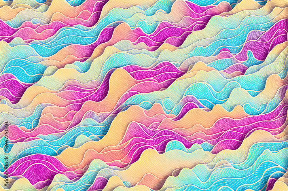 Poster abstract colorful wave background for design.