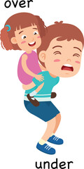 Fototapeta premium Opposite over and under vector illustration