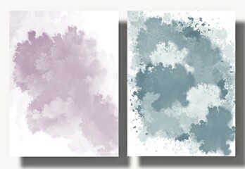watercolor wet wash splash ,background, template collection