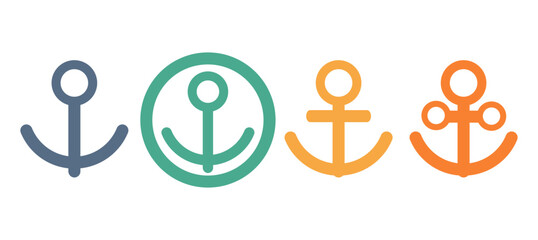 anchor icon collection,vector illustration