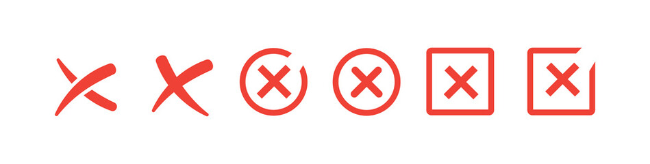 Obraz premium Red collection cros.vector icon,disagree cross