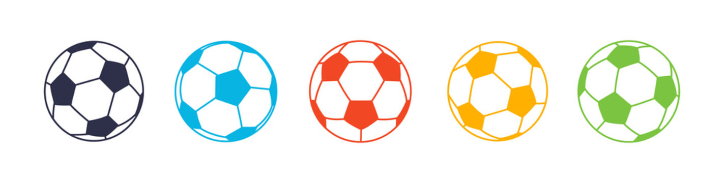 soccer ball set,vector illustration isolated on white background